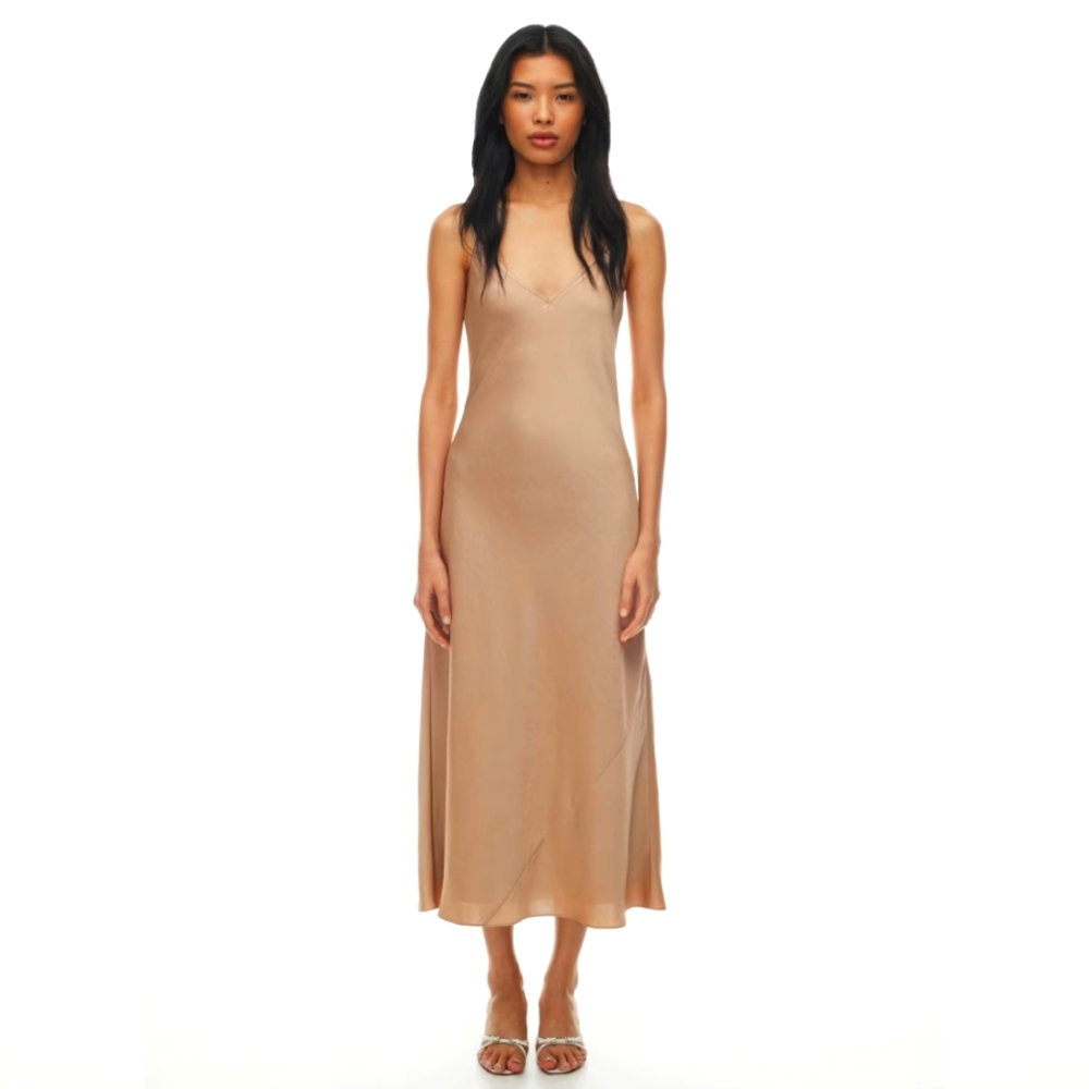 Aritzia Tan Slip Dress